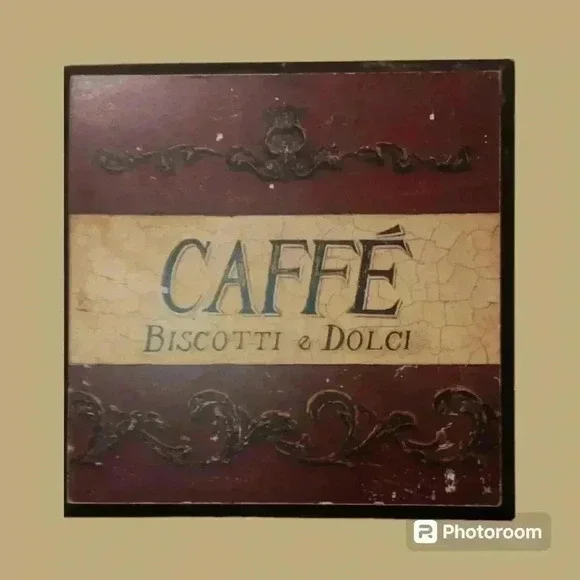 Beautiful Arnie Fisk Caffe Biscotti & Dolci Wooden Plaque Print - Picture 3 of 8